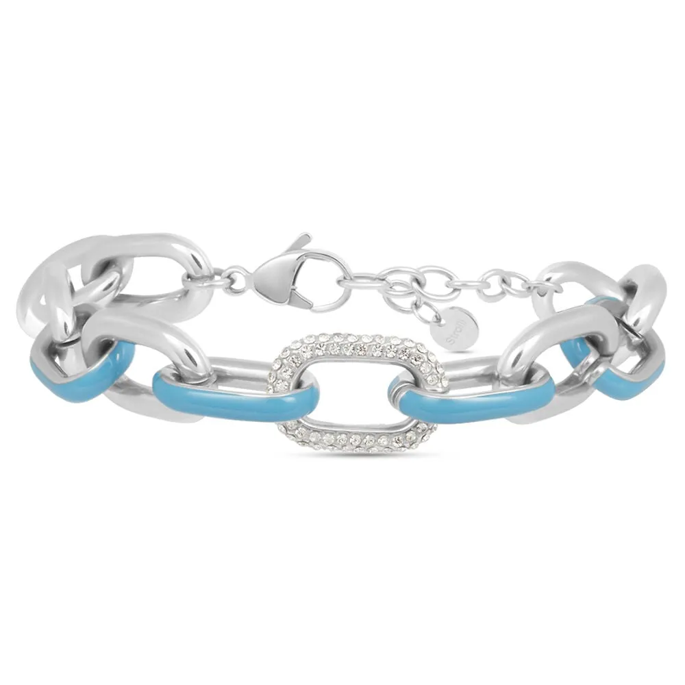 Bracciale Catena Lady Sweet Acciaio Maglia Clip Chain Cristallo 16+3 cm 1682751