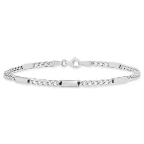 Bracciale Catena L'homme Or Oro Bianco 375/1000 Maglia Groumette 21 cm 1425080