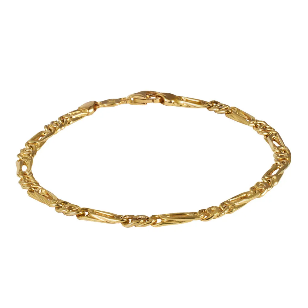Bracciale Catena Oro Uomo Oro Giallo 750/1000 Maglia Occhio Di Pernice 21 cm 1687658