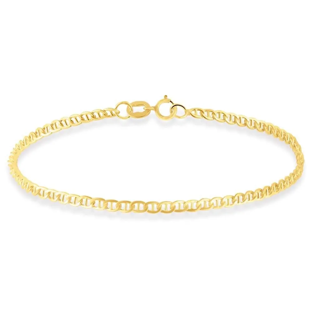 Bracciale Catena Oro Uomo Oro Giallo 750/1000 Maglia Traversino 20 cm 1681652