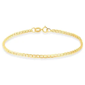 Bracciale Catena Oro Uomo Oro Giallo 750/1000 Maglia Traversino 20 cm 1681652