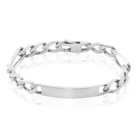 Bracciale Catena Rettangolo Gentleman Argento Rodiato 925/1000 Maglia Alternata 1/3 1689271