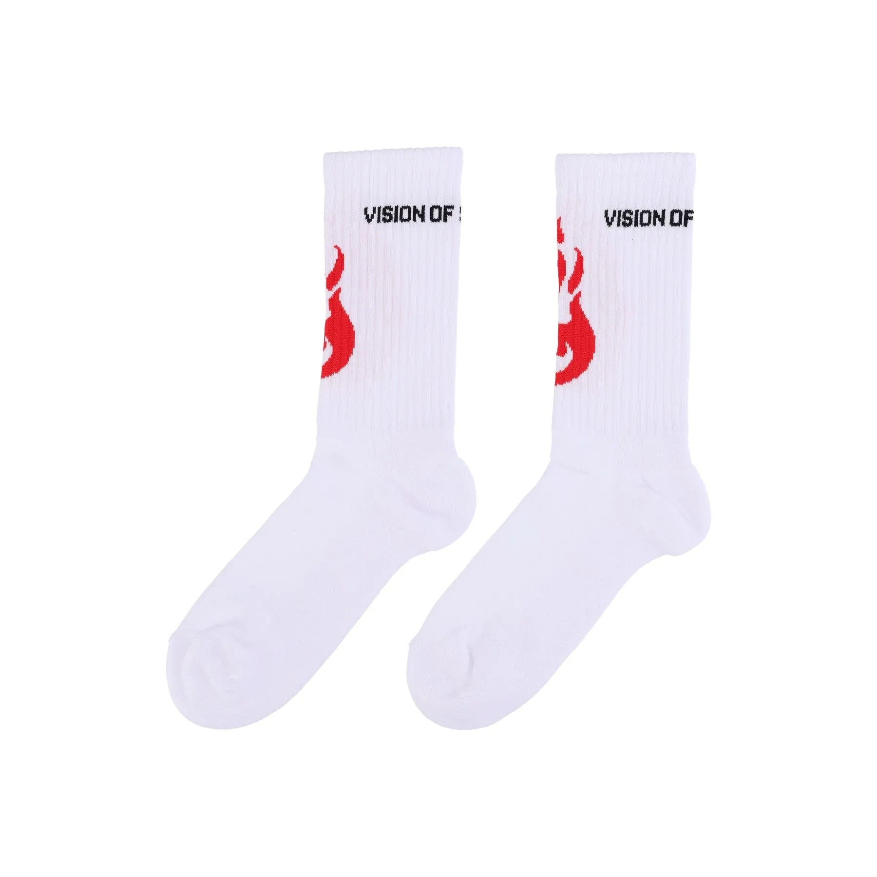 Calza Media Uomo Fire Logo Socks White/red