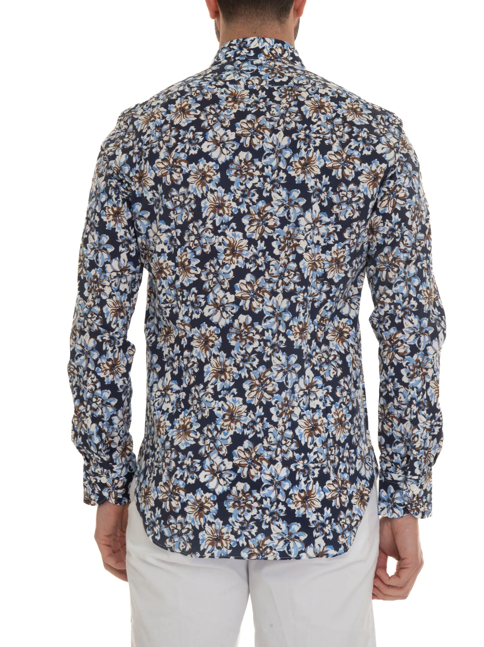 Camicia casual Blu-marrone Carrel Uomo