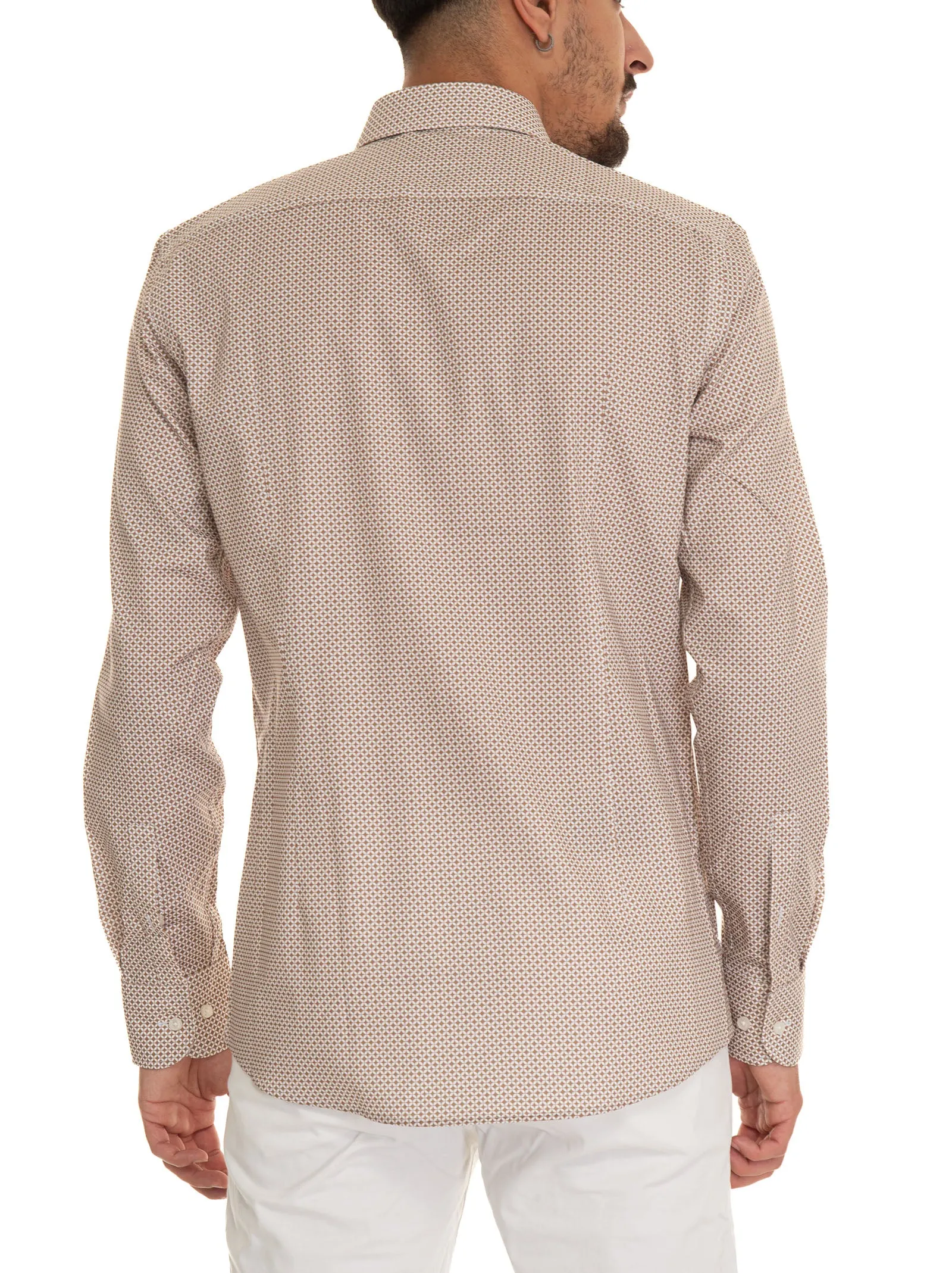 Camicia casual  H-HANK-KENT-C1 Beige BOSS Uomo