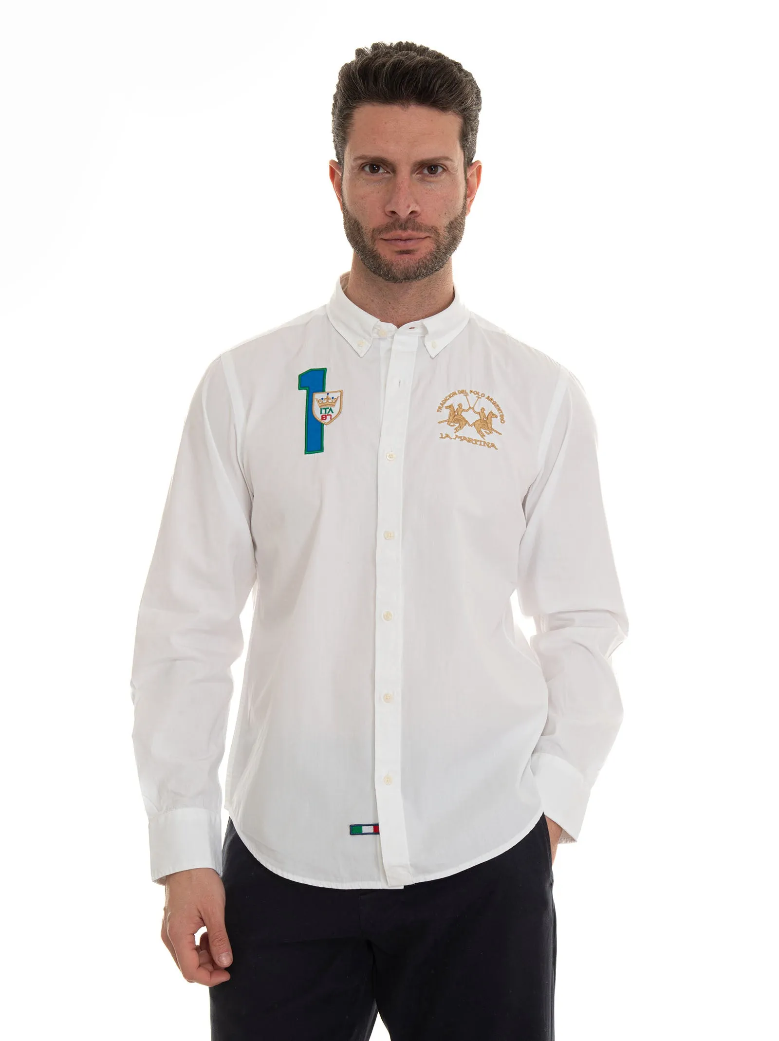 Camicia casual Italia Bianco La Martina Uomo