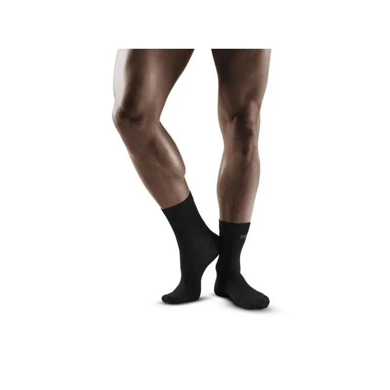CEP ALL DAY RECOVERY COMPRESSION MID CUT SOCKS UOMO CALZA COMPRESSIONE TECNICO - NERO