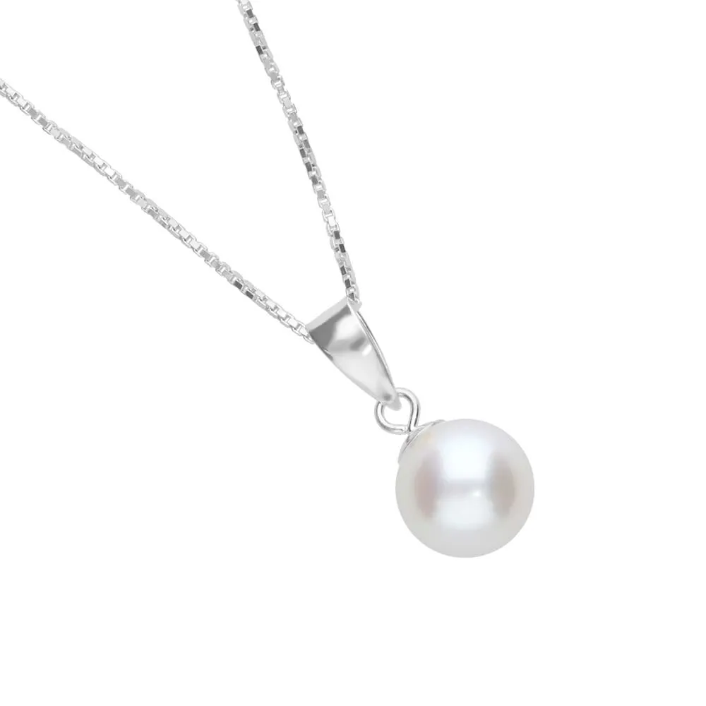 Collana Gabrielle Oro Bianco 375/1000 Maglia Veneziana Perla D'Acqua Dolce Bianco 40 + 2 cm 1413406