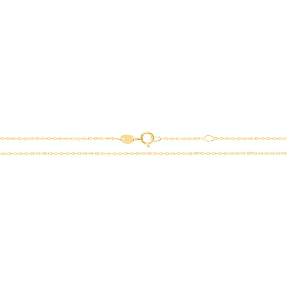 Collana Lettera Z Claire Oro Giallo 375/1000 Maglia Rolo Cubic Zirconia Bianco 40 + 2 cm 1419329