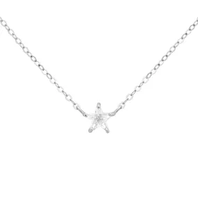 Collana Stella Claire Oro Bianco 375/1000 Maglia Forzatina Cubic Zirconia Bianco 40 + 2 cm 1426782