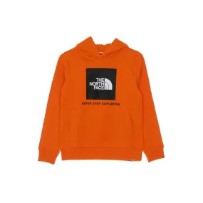 felpa cappuccio bambino box pullover hoodie RED ORANGE