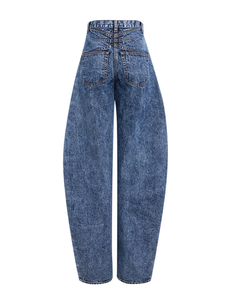 JEANS ARROTONDATI IN SNOW DENIM