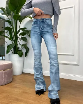 JEANS CON MAXI ZAMPA 491 blu chiaro