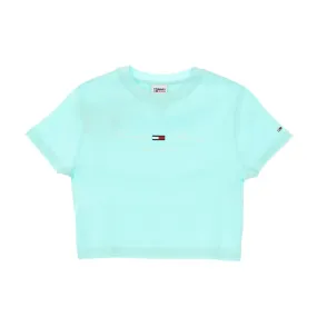 Maglietta Corta Donna Rib Baby Tee Aqua Coast