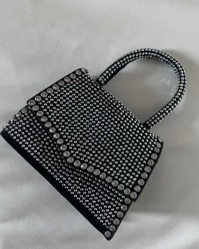 Mini bag con strass -Nero