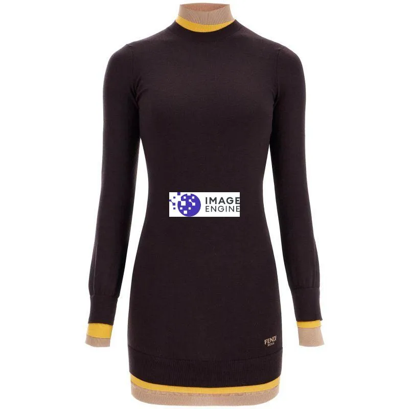 Miniabito in maglia con bordi a contrasto