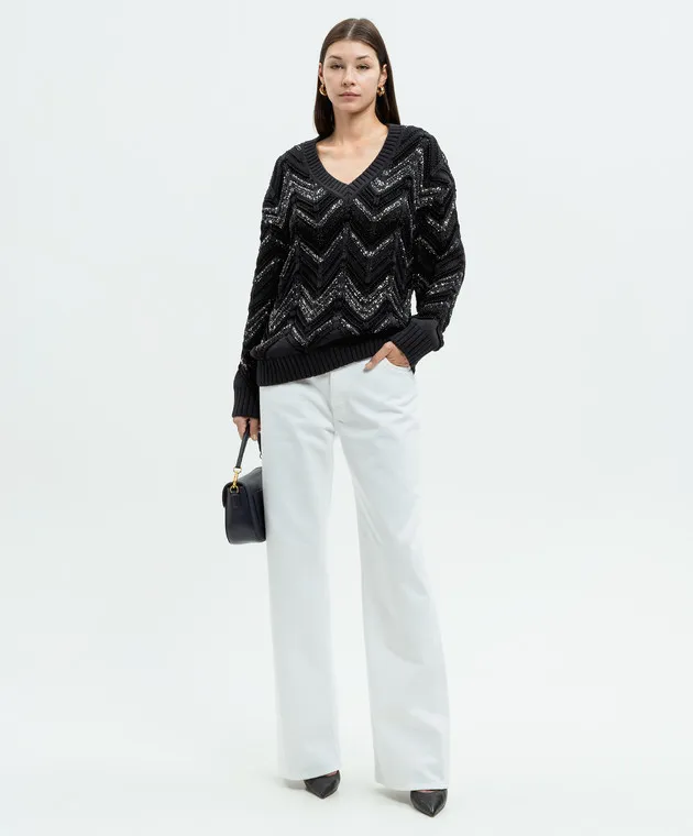 Missoni Pullover nero con paillettes e lurex DS24WN18BK039W