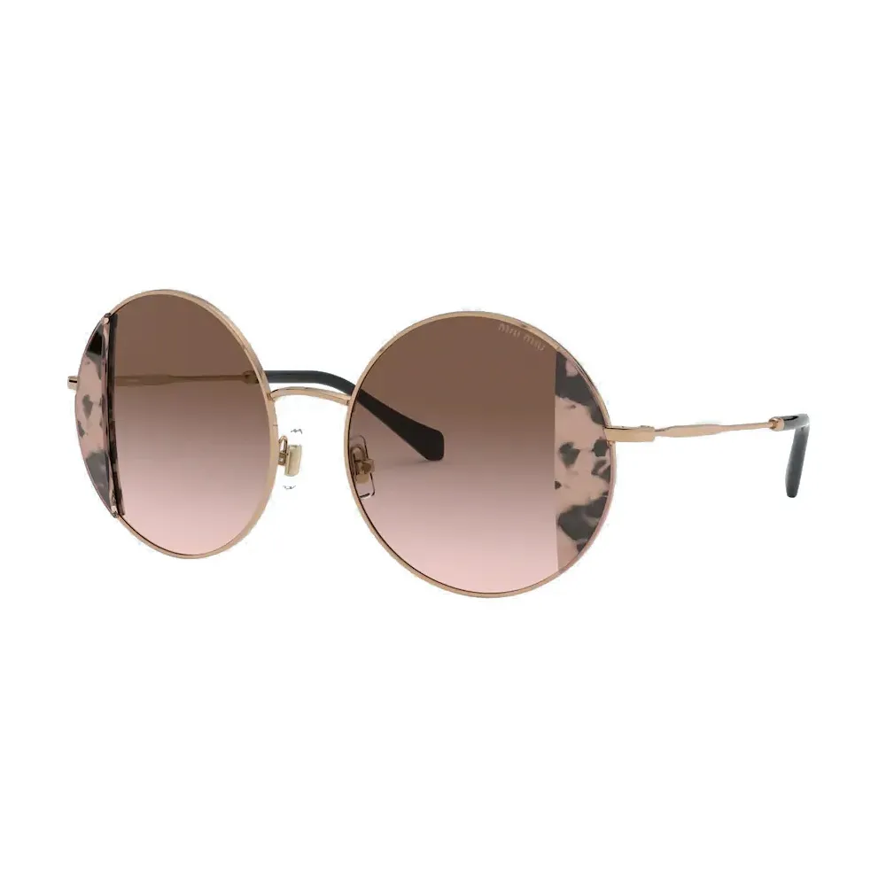 Miu Miu - Occhiali Miu Miu Noir - Rotondi - Tartaruga Cammeo Rosa - Occhiali da Sole - Miu Miu Eyewear