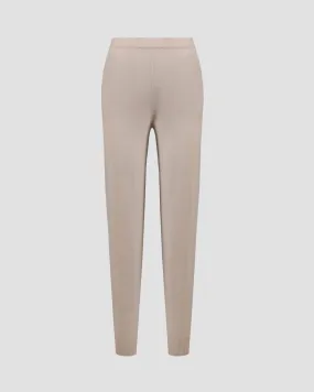 Pantaloni beige in cashmere da donna Allude 11117-42