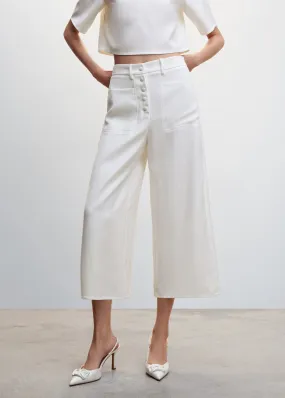 Pantaloni coulotte bottoni