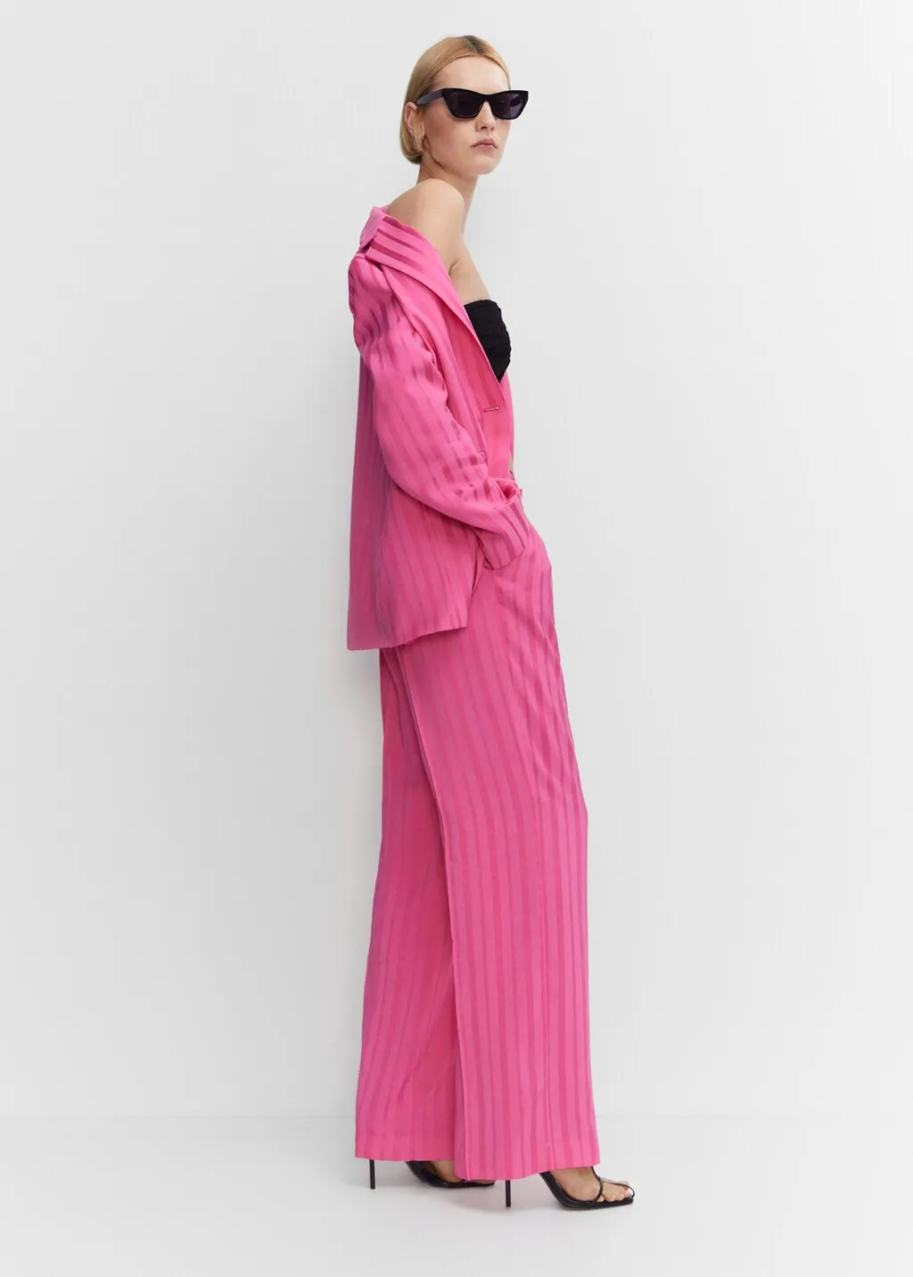 Pantaloni dettagli righe satinate