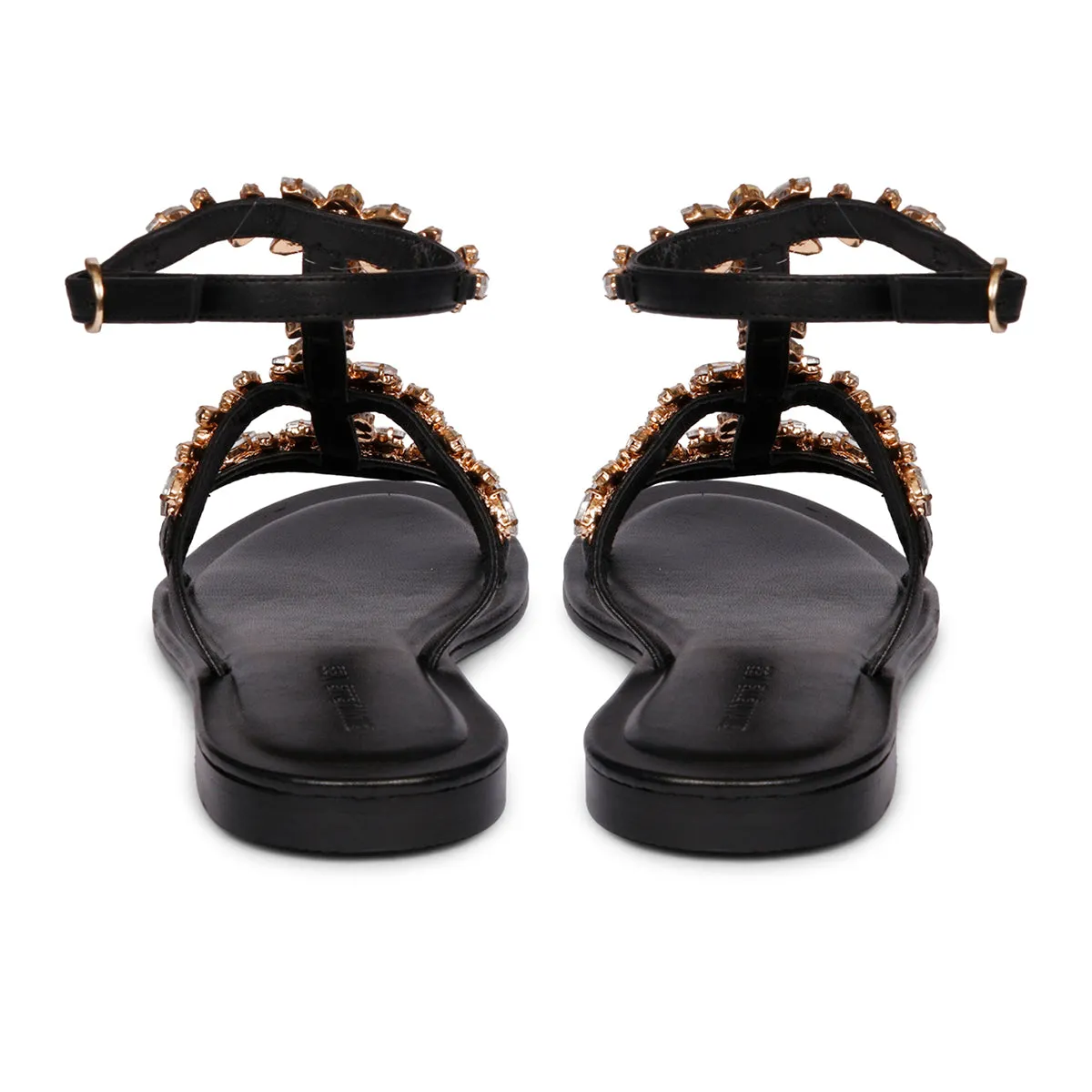 S2-17 PENNY Sandalo Schiava Gioiello Black  