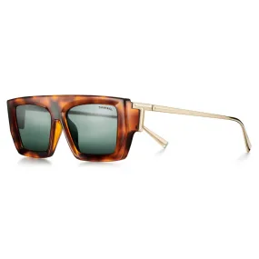 Tiffany & Co. - Occhiale da Sole Rettangolari - Tartaruga Verde Scuro - Collezione Tiffany T - Tiffany & Co. Eyewear