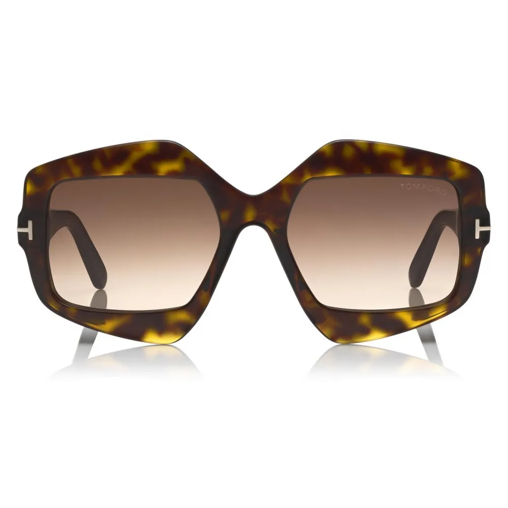 Tom Ford - Tate 02 Sunglasses - Occhiali da Sole Geometrici - Havana Scuro - FT0789 - Tom Ford Eyewear